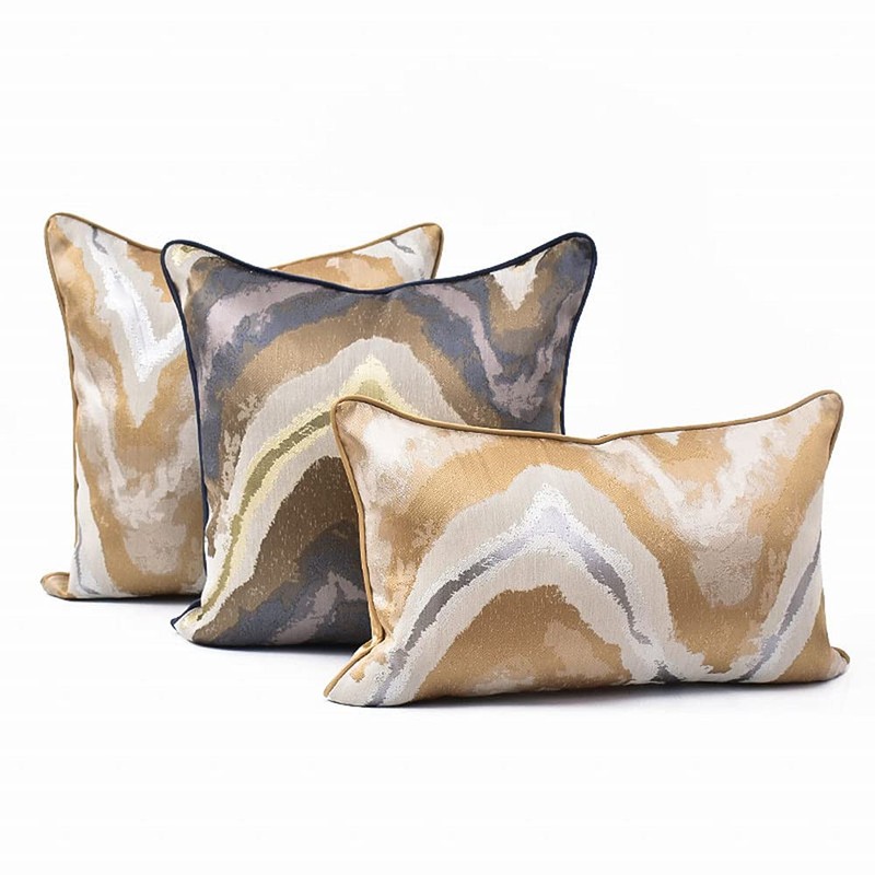 Blue and Gold Decorative Throw Pillow Covers,18x18, Modern, Stylish,Unique,Decorative Cover