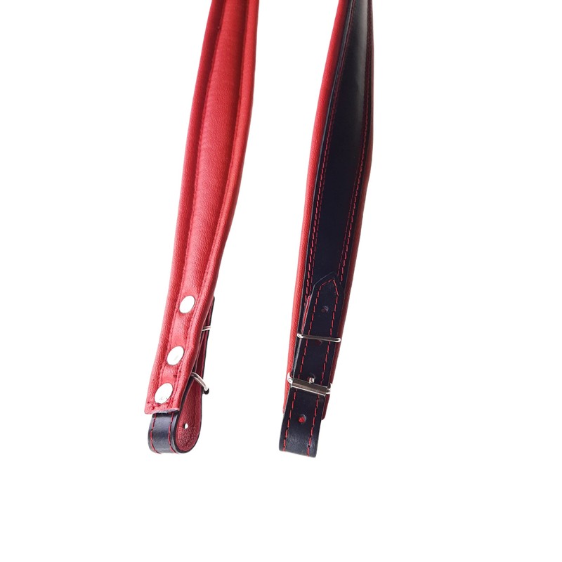 Accordion Straps Leather 60-120 Bass Black / Red, red