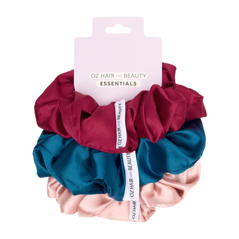 Oz Essentials Large Scrunchie Trio Set - Berry Bliss