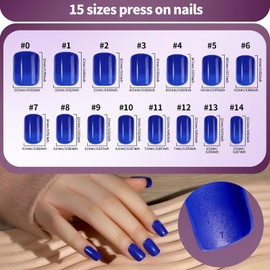 Teenitor 9 Colors 15 Sizes Press On Nails Kit, 240pcs Short Square Fake Nails and 30pcs French Tips Press On Toenail Nails for Women with Nail Adhesive Tabs Mini Nail File