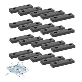 sossai® MG2 Floor Spacers / Furniture Pads / Furniture Feet for Screwing On / Colour: Black / Size: 50 x 14 x 5 mm Includes Screws