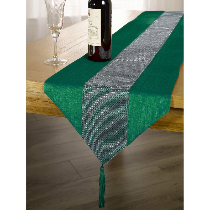 Emma Barclay Eclat - Diamante Table Runner in Silver -