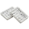INIUNIK 2PCS Self Draining Soap Dish, Marble Look Soap Dishes