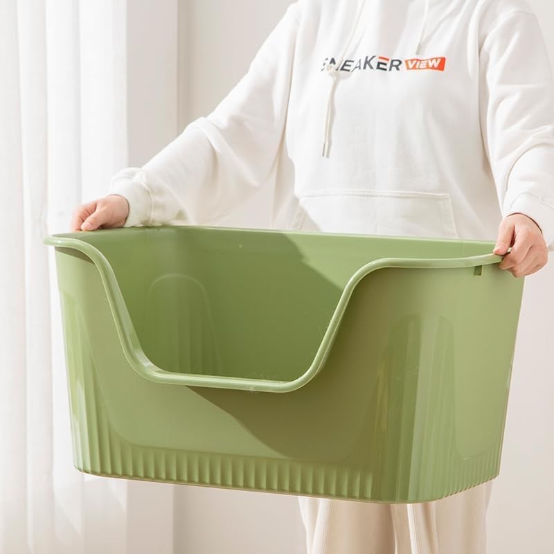 SpaceTime Large Cat Litter Box with High Sides,Cat Boxes for
