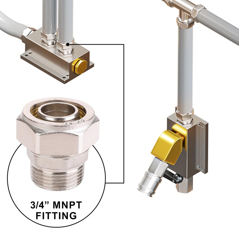 HOOTSUM Straight Air Piping Fitting for 3/4 Inch Air Line