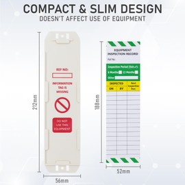 LIVELIFEBETTER® Equipment Safety Inspection Tags - 5 Holders and 10 Inserts - Show Equipment has Been Inspected (LOLER/PUWER) and fit for use - Durable Polypropylene (PP) Tags