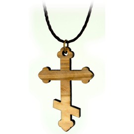 Saint Andrew Cross, Wooden Cross Necklace for Men & Women, Certified Holy Land Olive Wood Orthodox Pendant Necklace from Bethlehem Israel, Christian & Catholic Religious Keepsake Gift