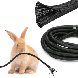 JOTO Organizadores de Cables, Manga Flexible Tubo Sleeve Management de Gestión de Cables para Escritorio TV Computadora Automotriz Oficina en el Hogar -3 Metros, Negro