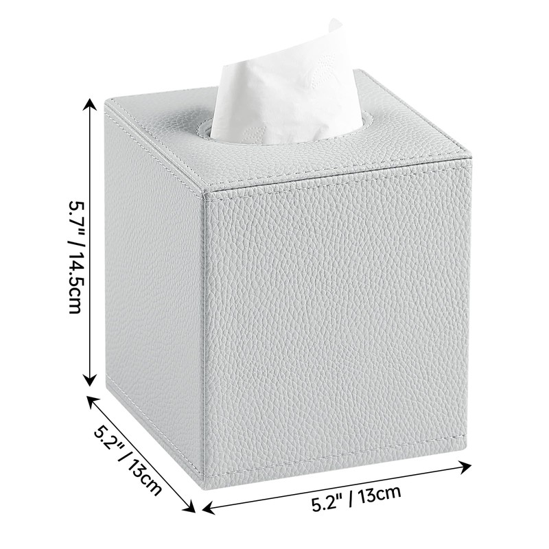JLAMBOM PU Leather Tissue Box Cover Square Tissue Box Holder