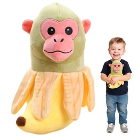 HcvGcm Tung Tung Tung Sahur Plush Sheep, 25 cm Brain Red Cuddly Toy, Tralalero Tralala Monkey, Soft Banana Monkey Plush Toy for Children, Cotton PP Cuddly Toy for Sleeping and Travel