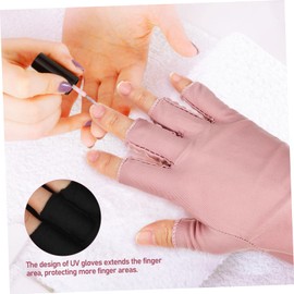 Baluue 2pairs Uv Nail Gloves Fingerless Hand for Gel Manicure Comfortable Material Breathable Design for Nail Art and Daily Use