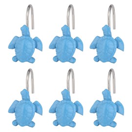 Blue Sea Turtle Style Shower Curtain Rings Set of 12 Blue Sea Turtle Shower Curtain Hooks Pack of 12