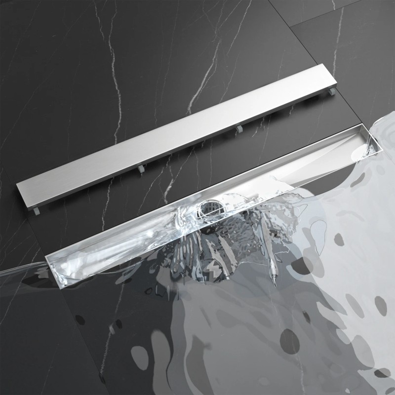 28 Inch Brushed Stainless Steel Tile Insert Invisible Linear Floor