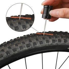 Oumers Tubeless Bike Tire Repair Tool Kit, Bike Tire Punctures Tool Bicycle Tubeless Tire Repair Tool Essential for Cyclists with 15PCS Strips (Multicolour Strips)