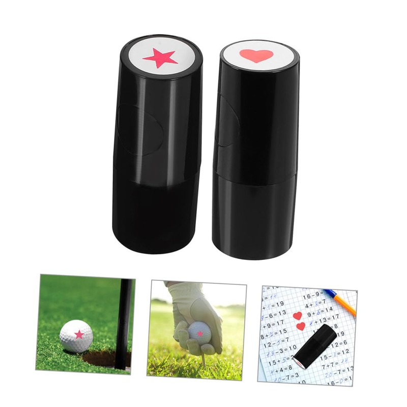 Operitacx 2pcs Golf Ball Marker Stamp Heart Shape Mark Stamp