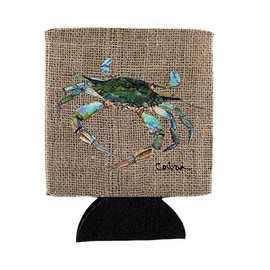 Caroline's Treasures 8731CC Crab Can or Bottle Hugger Cooler Washable Drink Sleeve Collapsible Beverage Insulated Holder, Can Hugger, Multicolor
