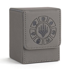 Arkeiliy Card Deck Box, 110+ Storage MTG Deck Box with 50 Pcs Card Sleeve, Collectible Trading Card Cases for Magic Commander and More (Grey)