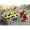 Kesper Paulonia Wood Tea Box, Grey, 21.7 x 16 x