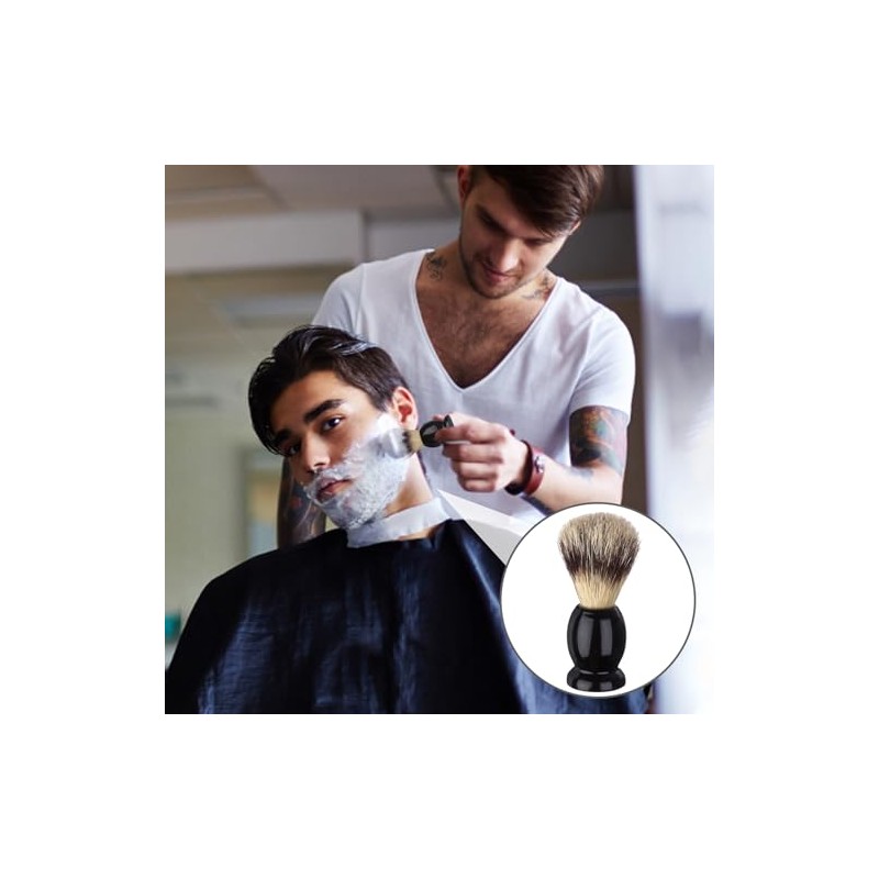 7Pcs Men Shaving Brushes Wood Handle, Professional Salon Tools Hand