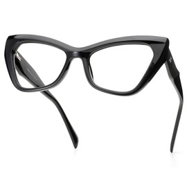 JFXQDR Women's Blue Light Blocking Glasses, Trendy Cat Eye Computer Gaming Eyeglasses Anti Glare & UV RF6216 (Black Cateye Frame)