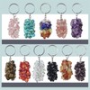 RECKSI Polished Crystal Chip Stones Keyring for Car Key Healing
