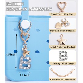 YILANFULL Initial Letter Keychain Off White Key Chains Women Cute Bag Purse Charms Key Rings for Car Keys