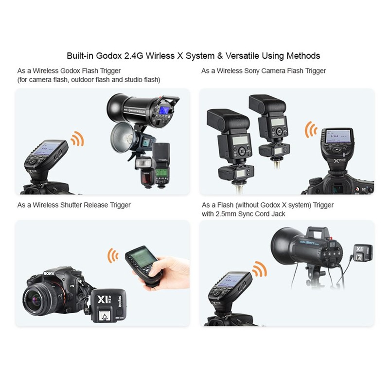 Godox Xpro-S TTL Wireless Flash Trigger 1/8000s HSS TTL Convert-Manual