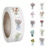 500 pcs Sticker Roll Various Floral Theme Designs Semi Gloss