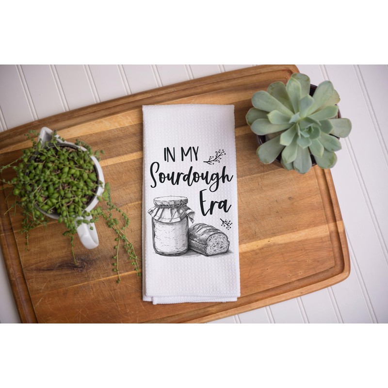 Baking Sour Dough Towel | Quote Waffle Weave Dish Towel