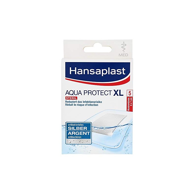 HANSAPLAST Med Aqua Protect XL Plasters 6 x 7 cm