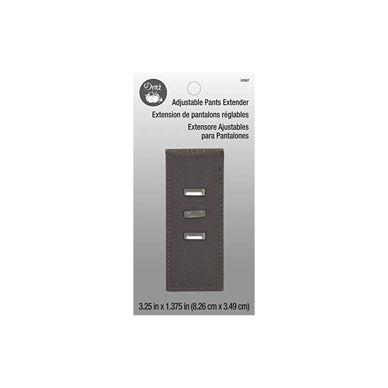 Dritz Clothing Care 82687 Adjustable Pants Hook Extender, Gray 3.25"