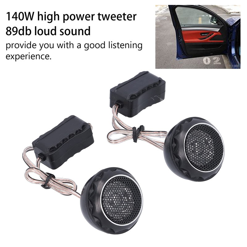 2pcs Car Tweeter Speaker 12-24V 140W 89dB Tweeter Mini Car