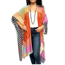 Womens Summer Duster Kimono Cardigan Bohemian Prints Patterns. Beach Fashion Print Casual Loose Cover Up