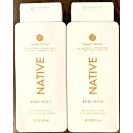 Native LOT OF 2 NEW NATIVE SUGAR COOKIE SCENT BODY WASH 18 oz LIMITED EDITION