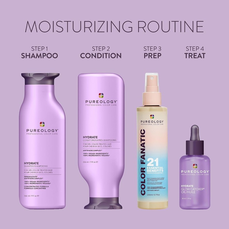 Pureology Hydrate Moisturizing Vegan Shampoo, 9 fl Ounces