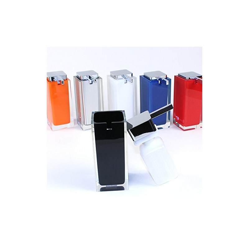 Gedy RA80-14 Rainbow Square Countertop Soap Dispenser, Black