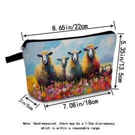 MoCaliduccious Sheep Makeup Bag for Women Travel Cosmetic Organizer Bag Teacher Appreciation Gifts Small Zipper Toiletry Bag