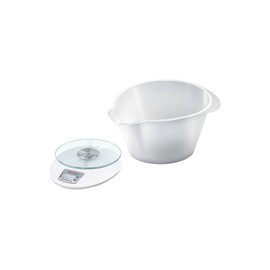 Soehnle Küchenwaage Roma mit 5 kg Tragkraft und 1-g-Wiegepräzision, Küchenwaage digital mit praktischer Zuwiegefunktion (TARA),Waage für die Küche mit LCD-Anzeige und Abschaltautomatik, silber