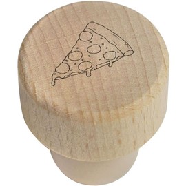 19mm 'Pepperoni Pizza Slice' Wooden Bottle Stopper/Cork (BS00031259)