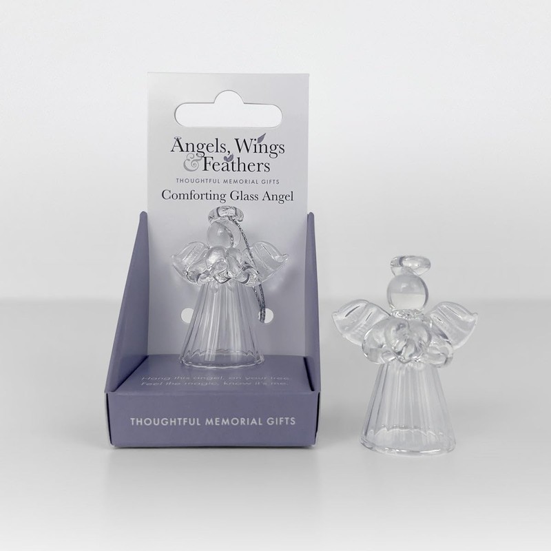 Glass Angel Hanging Ornament - 4.5cm High | Hanging Cord