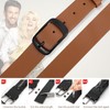 JASGOOD Plus Size Women Fashion PU Leather Belt Black Casual