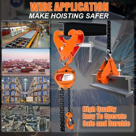 Vertical Beam Clamp 4400lbs/2 ton Capacity 3-9Inch Opening Range Beam Clamps for Rigging Heavy Duty Steel Beam Clamp Tool Easy to use beam clamp tool,Orange(4400lbs)
