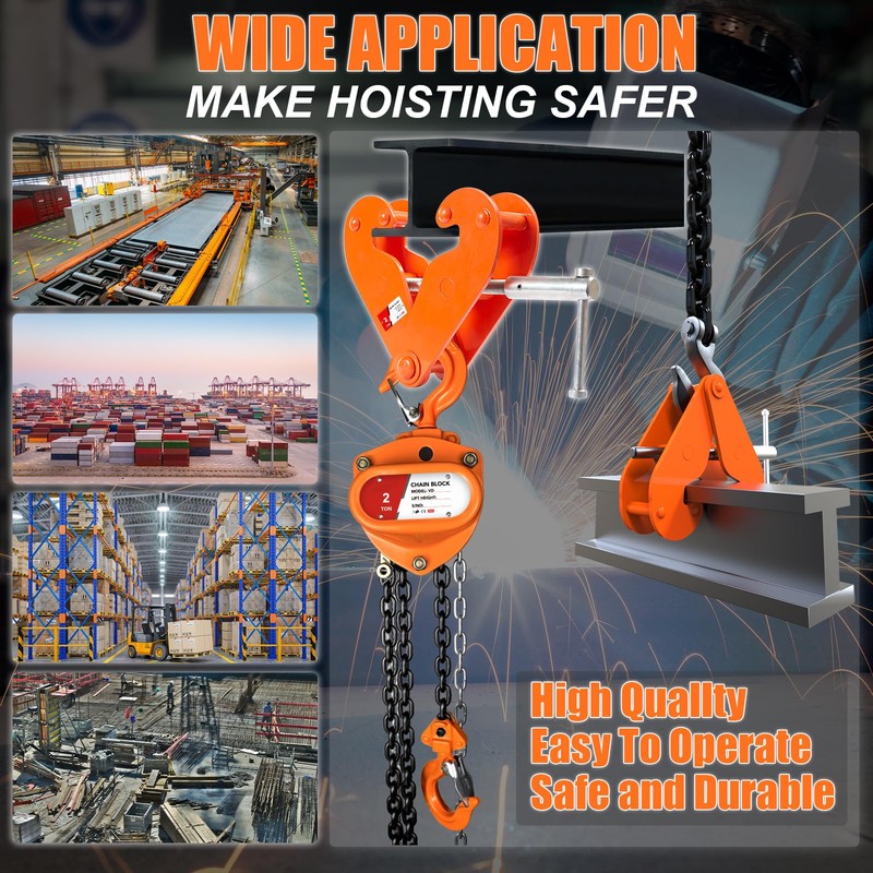Vertical Beam Clamp 4400lbs/2 ton Capacity 3-9Inch Opening Range Beam