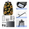 YANGZHI Sunflower Flower Floral Black 15 Inch Backpack Laptop Travel