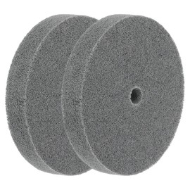 sourcing map 2pcs 6" x 1" 180 Grit 5P Nylon Fiber Polishing Wheel with 5/8" Arbor, Bench Grinder Wheel Abrasive Buffing Deburring Wheels Disc for Bench Grinder Buffing Machine