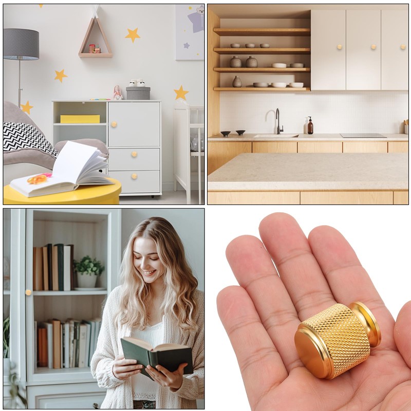 PATIKIL 1 Inch Dia. Cabinet Knobs, 10pcs Knurled Drawer Round