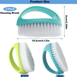 2 Pack Scrubbing Brushes for Cleaning, Heavy Duty Scrub Brush Nylon Stiff Bristles,Scrubber Cleaner Brush for Bathroom、Showe、Sink、Kitchen、Bathtub、Floor,Multi-Purpose Cleaning Brush -Small Size