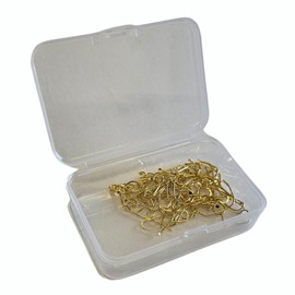 BestCity Fly Fishing Copper Alloy Barbless Fishing Hooks, 100 Pack with Storage Box, Size 12 Gold