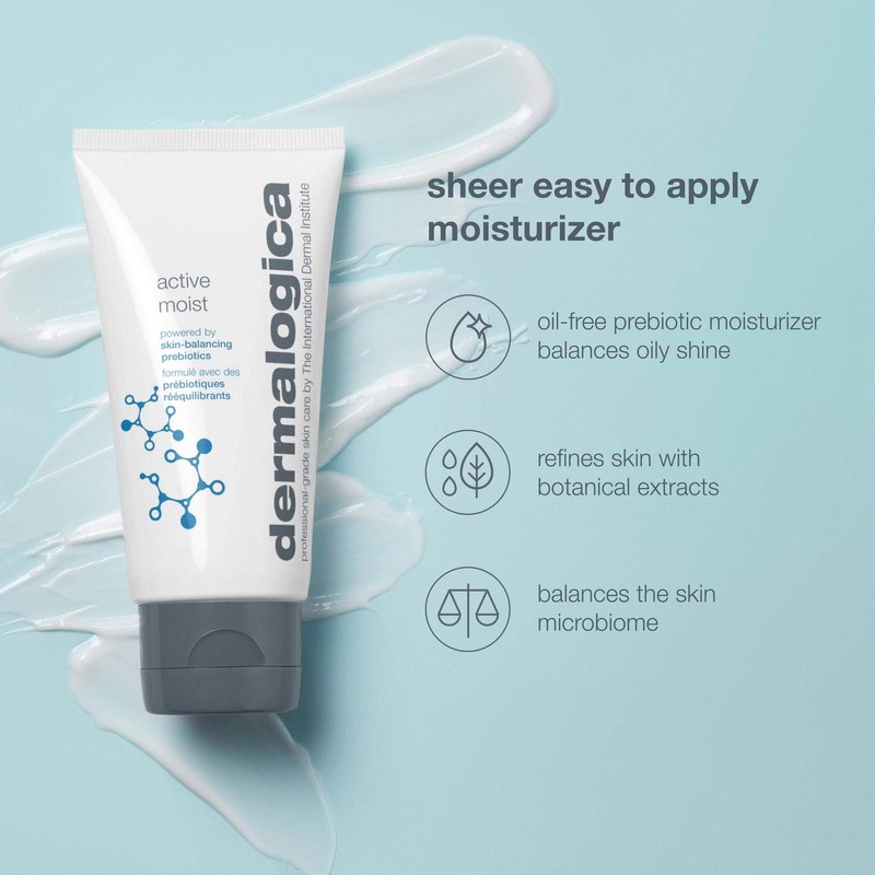 Dermalogica Active Moist Face Moisturizer, Oil-Free Lightweight Daily Hydrating Lotion,