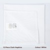 CHARKHAH White Cloth Napkins Set of 12 Soft Blend Thick
